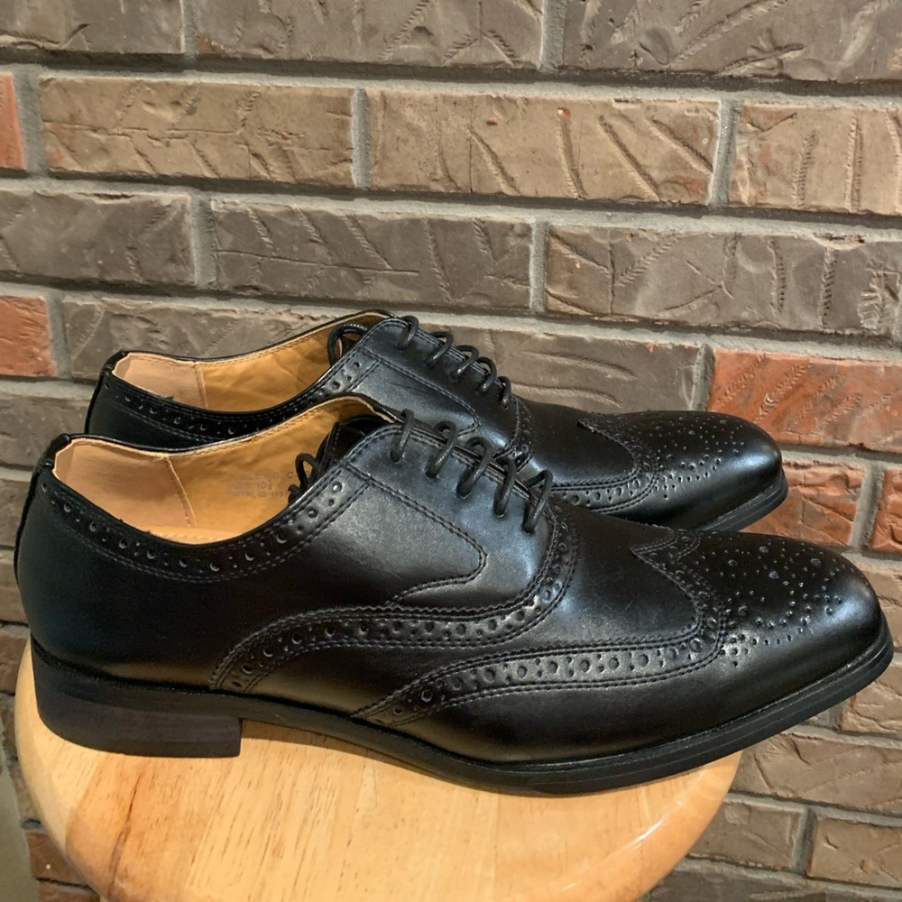 Santino Luciano Style C-391 Men's Black Oxford Dress Shoes Size 10.5
